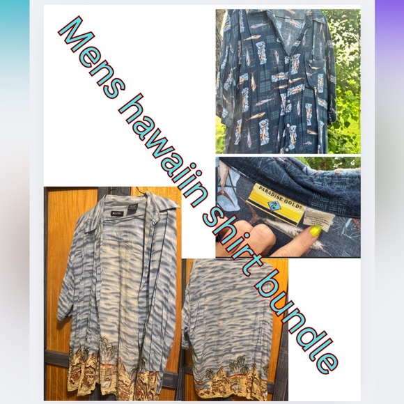 Paradise Gold Men's Hawaiian Shirt Bundle - Picture 1 of 8